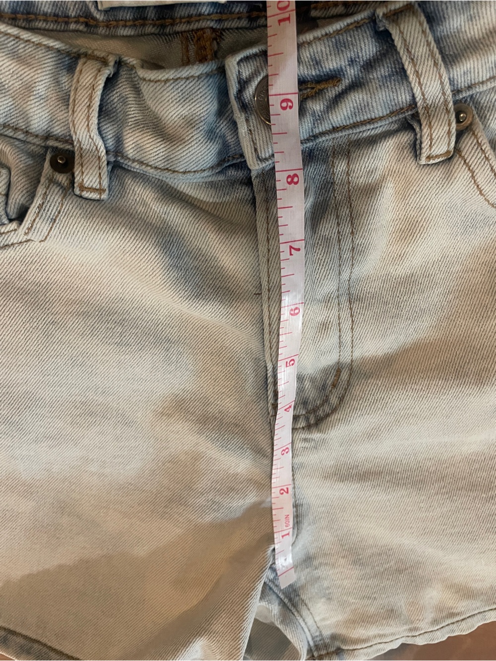 Project Rebel Light Wash Denim High-Rise Women’s Juniors Jean Shorts size 7 - Picture 5 of 6